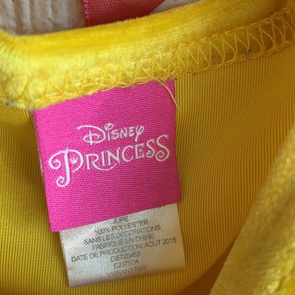 Disney Velvet Beauty & The Beast Gold Dress Up Dress sz 6 - Picture 4 of 6